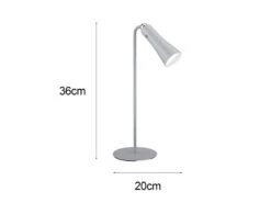MeineWunschleuchte 2er SET 3 In 1 LED Akku Tischleuchten Mit Klemm- & Klebestation, Grau H: 36cm -Lamp Geschaft 2er set 3 in 1 led akku tischleuchten mit klemm kl 3