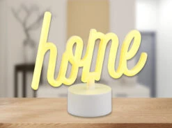 MeineWunschleuchte 2er SET LED Dekoleuchte Mit Schriftzug Home Batterie- Oder USB Betrieben H: 16cm -Lamp Geschaft 2er set led dekoleuchte mit schriftzug home batter 2