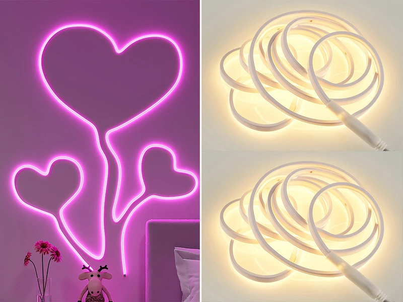 MeineWunschleuchte 2er Set LED Streifen Mit Fernbedienung, RGB Farbwechsler & Dimmer - 3 Meter 1 MeineWunschleuchte 2er Set LED Streifen Mit Fernbedienung, RGB Farbwechsler & Dimmer - 3 Meter