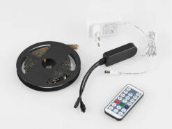 MeineWunschleuchte 2er Set LED Streifen Mit Fernbedienung, RGB & Sound Control Funktion - 5 Meter -Lamp Geschaft 2er set led streifen mit fernbedienung rgb sound c 36