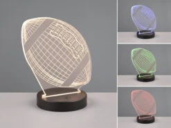 Reality Leuchten 3D Dekoleuchte FOOTBALL Mit RGB Farbwechsler, Höhe 21cm -Lamp Geschaft 3d dekoleuchte football mit rgb farbwechsler hoehe 2