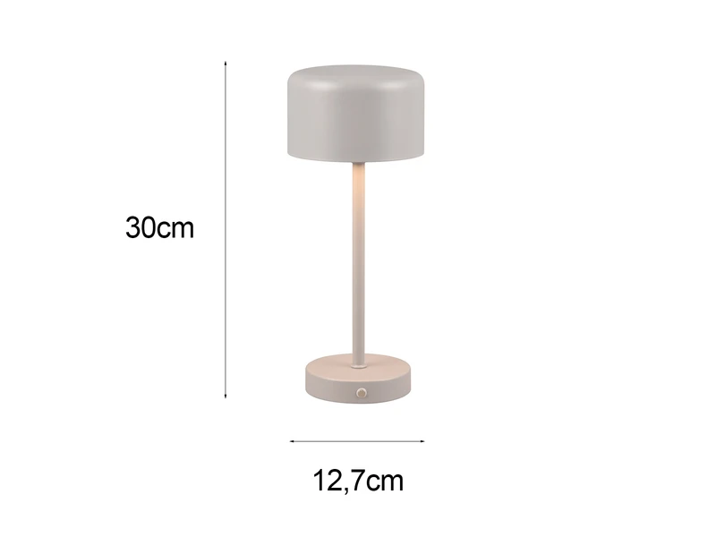 Reality Leuchten Akku Tischleuchte JEFF Per USB Aufladbar, Sensordimmer, Hellgrau, 30cm 3 Reality Leuchten Akku Tischleuchte JEFF Per USB Aufladbar, Sensordimmer, Hellgrau, 30cm – Bild 3