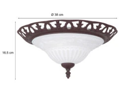 Trio Leuchten Deckenleuchte RUSTICA Landhausstil In Rostoptik Glasschirm Ø 38cm -Lamp Geschaft deckenleuchte rustica landhausstil in rostoptik gl 3