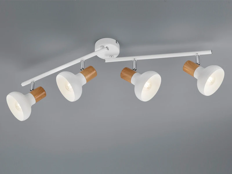 Reality Leuchten Deckenstrahler LATIKA Aus Metall In Weiß & Holzoptik, Breite 71cm 3 Reality Leuchten Deckenstrahler LATIKA Aus Metall In Weiß & Holzoptik, Breite 71cm – Bild 3