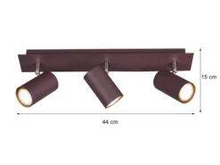 Trio Leuchten Deckenstrahler MARLEY Aus Rostfarbigem Metall Mit 3 Schwenkbaren GU10 Spots -Lamp Geschaft deckenstrahler marley aus rostfarbigem metall mit 1 2
