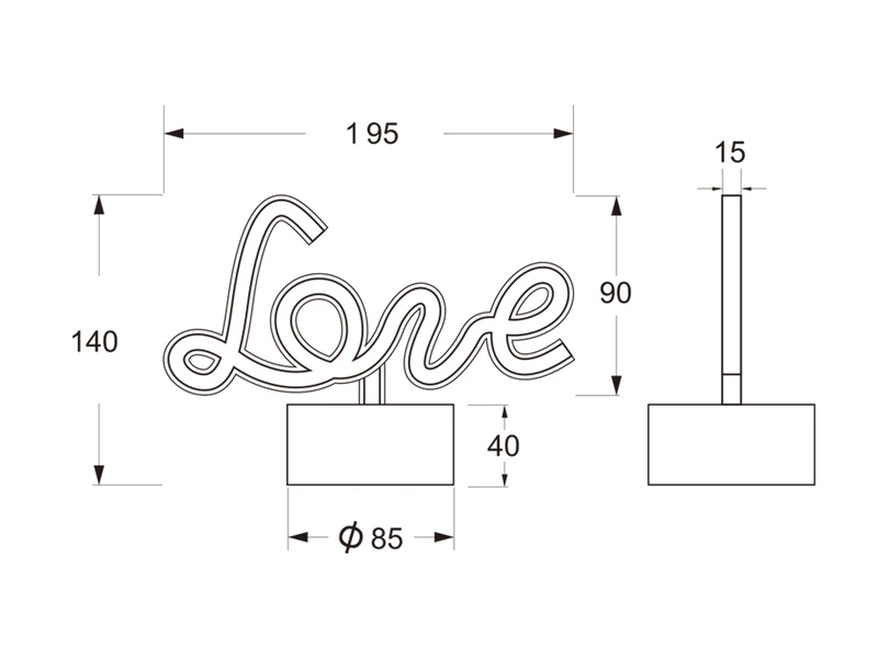 Reality Leuchten Deko LED Tischleuchte AMOR Batterie- Oder USB Betrieben, Höhe 14cm 5 Reality Leuchten Deko LED Tischleuchte AMOR Batterie- Oder USB Betrieben, Höhe 14cm – Bild 5