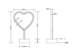 Reality Leuchten Deko LED Tischleuchte HEART Batterie- Oder USB Betrieben, Höhe 30cm -Lamp Geschaft deko led tischleuchte heart batterie oder usb betr 5