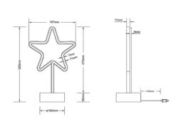 Reality Leuchten Deko LED Tischleuchte STAR Batterie- Oder USB Betrieben, Höhe 30cm -Lamp Geschaft deko led tischleuchte star batterie oder usb betri 5