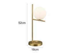 MeineWunschleuchte Design LED Tischleuchte In Messing Matt Mit Lampenschirm Kugel Opalglas -Lamp Geschaft design led tischleuchte in messing matt mit lampen 3