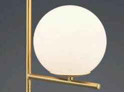 MeineWunschleuchte Design LED Tischleuchte In Messing Matt Mit Lampenschirm Kugel Opalglas -Lamp Geschaft design led tischleuchte in messing matt mit lampen 4