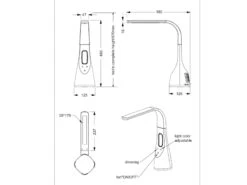 Reality Leuchten Dimmbare LED Schreibtischleuchte VENTO USB Anschluß & Ventilator Weiß Höhe 46cm -Lamp Geschaft dimmbare led schreibtischleuchte vento usb anschlu 6