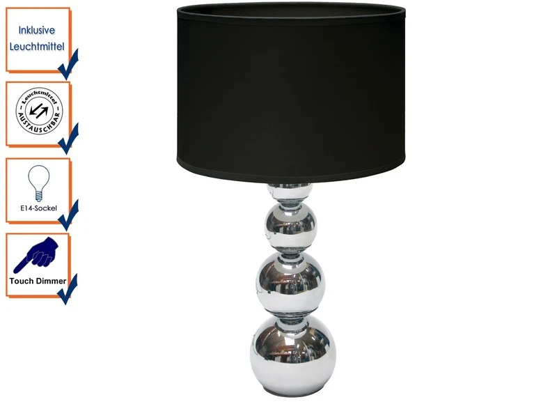Ranex Dimmbare LED Touch Tischleuchte Mit Lampenschirm Stoff Schwarz 5 Ranex Dimmbare LED Touch Tischleuchte Mit Lampenschirm Stoff Schwarz – Bild 5