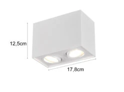 Trio Leuchten Eckiger Deckenstrahler BISCUIT Mit Zwei Schwenkbaren GU10 Spots, Weiß Matt -Lamp Geschaft eckiger deckenstrahler biscuit mit zwei schwenkbar 2