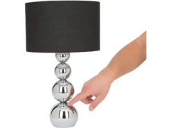 Ranex Elegante Schirm Tischleuchte MANDY Schwarz Mit Touch Funktion 3 Stufig Dimmbar -Lamp Geschaft elegante schirm tischleuchte mandy schwarz mit tou 3