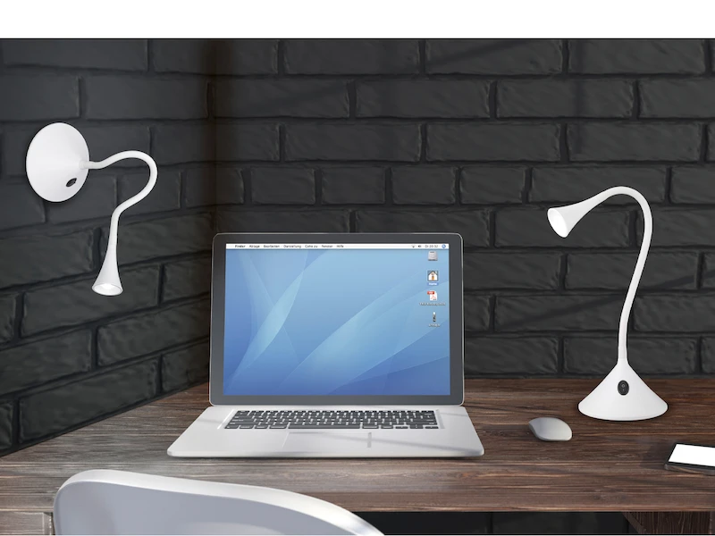 Reality Leuchten Flexible 2in1 LED Tischlampe & Wandlampe VIPER In Weiß, Schalter Am Fuß 1 Reality Leuchten Flexible 2in1 LED Tischlampe & Wandlampe VIPER In Weiß, Schalter Am Fuß