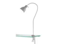 MeineWunschleuchte Flexible Klemmleuchte Grau Mit LED - Leselampe Für Bett & Sofa -Lamp Geschaft flexible klemmleuchte grau mit led leselampe fuer 1 2