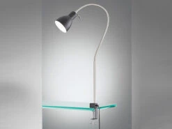 MeineWunschleuchte Flexible Klemmleuchte Schwarz Mit LED - Leselampe Für Bett & Sofa