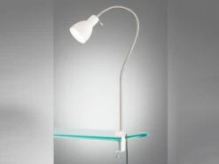 MeineWunschleuchte Flexible Klemmleuchte Weiß Mit LED - Leselampe Für Bett & Sofa