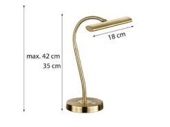 Trio Leuchten Flexible LED Schreibtischleuchte CURTIS Messing Matt, 4-Stufen Dimmer -Lamp Geschaft flexible led schreibtischleuchte curtis messing ma 3