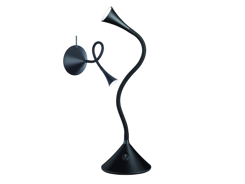 Reality Leuchten Flexible LED Schreibtischleuchten 2er SET In Schwarz, Auch Wandmontage Möglich 2 Reality Leuchten Flexible LED Schreibtischleuchten 2er SET In Schwarz, Auch Wandmontage Möglich – Bild 2