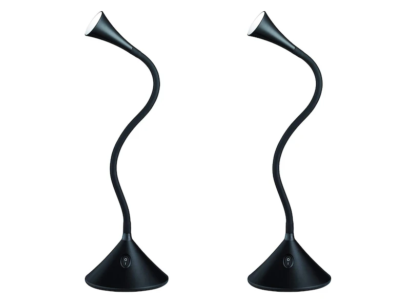 Reality Leuchten Flexible LED Schreibtischleuchten 2er SET In Schwarz, Auch Wandmontage Möglich 1 Reality Leuchten Flexible LED Schreibtischleuchten 2er SET In Schwarz, Auch Wandmontage Möglich