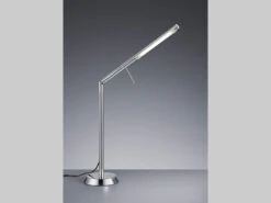 Trio Leuchten Große LED Schreibtischleuchte Stufenlos Dimmbar Silber Matt, Höhe 85cm