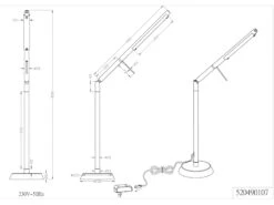 Trio Leuchten Große LED Schreibtischleuchte Stufenlos Dimmbar Silber Matt, Höhe 85cm -Lamp Geschaft grosse led schreibtischleuchte stufenlos dimmbar s 4
