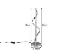 Reality Leuchten Große LED Tischleuchte ISABEL Spirale In Chrom - Höhe 56cm -Lamp Geschaft grosse led tischleuchte isabel spirale in chrom ho 3