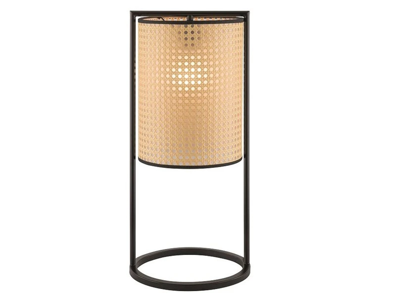 MeineWunschleuchte Große LED Tischleuchte Mit Geflecht In Rattan Optik 56cm - Hocker / Bodenlampe 2 MeineWunschleuchte Große LED Tischleuchte Mit Geflecht In Rattan Optik 56cm - Hocker / Bodenlampe – Bild 2
