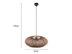 Trio Leuchten Große Pendelleuchte HEDDA 1 Flammig Korbgeflecht Aus Sisal Ø 52cm -Lamp Geschaft grosse pendelleuchte hedda 1 flammig korbgeflecht 1 3