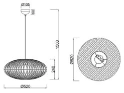 Trio Leuchten Große Pendelleuchte HEDDA 1 Flammig Korbgeflecht Aus Sisal Ø 52cm -Lamp Geschaft grosse pendelleuchte hedda 1 flammig korbgeflecht 1 8