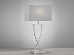 Fischer & Honsel Große Tischlampe ANNI Silber Mit Stoffschirm Grau Eckig - Höhe 51cm 8 Fischer & Honsel Große Tischlampe ANNI Silber Mit Stoffschirm Grau Eckig - Höhe 51cm -Lamp Geschaft grosse tischlampe anni silber mit stoffschirm grau 2