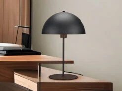 Trio Leuchten Große Tischleuchte NOLA Aus Metall Schwarz, Lampenschirm Innen Gold, Höhe 45cm -Lamp Geschaft grosse tischleuchte nola aus metall schwarz lampen 4