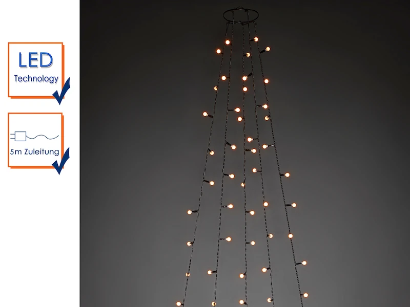 Konstsmide Hängende LED Christbaum Lichterkette 150 Bernsteinfarbene LED´s - "Baummantel" 3 Konstsmide Hängende LED Christbaum Lichterkette 150 Bernsteinfarbene LED´s - "Baummantel" – Bild 3