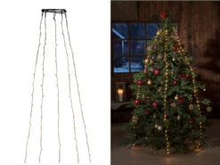 Konstsmide Hängende LED Christbaum Lichterkette 180 Bernsteinfarbene LED´s - "Baummantel"