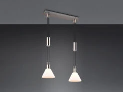 Trio Leuchten Höhenverstellbare Pendelleuchte STANLEY 2-flammig Mit Glasschirmen Weiß B: 55cm -Lamp Geschaft hoehenverstellbare pendelleuchte stanley 2 flammig 2