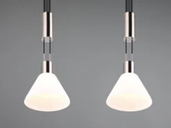 Trio Leuchten Höhenverstellbare Pendelleuchte STANLEY 2-flammig Mit Glasschirmen Weiß B: 55cm -Lamp Geschaft hoehenverstellbare pendelleuchte stanley 2 flammig 6