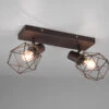 MeineWunschleuchte Industrial Deckenstrahler NARDA Gitter Rost-Optik, 2-flammig