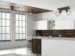 MeineWunschleuchte Industrial Deckenstrahler NARDA Gitter Rost-Optik, 2-flammig -Lamp Geschaft industrial deckenstrahler narda gitter rost optik 1 4