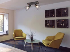 MeineWunschleuchte Industrial Deckenstrahler NARDA Gitter Rost-Optik, 2-flammig -Lamp Geschaft industrial deckenstrahler narda gitter rost optik 1 6