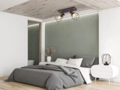 MeineWunschleuchte Industrial Deckenstrahler NARDA Gitter Rost-Optik, 2-flammig -Lamp Geschaft industrial deckenstrahler narda gitter rost optik 1 8