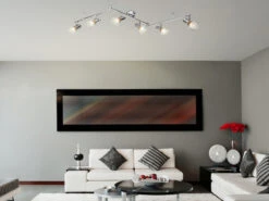 Globo Industrial Deckenstrahler XARA I Gitter Silber Chrom, 6-flammig -Lamp Geschaft industrial deckenstrahler xara i gitter silber chr 3