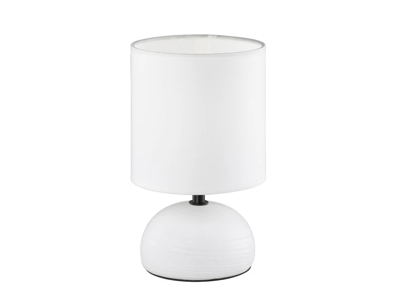 Reality Leuchten Keramik Tischleuchte LUCI Weiß Runder Stofflampenschirm In Weiß Ø14cm 2 Reality Leuchten Keramik Tischleuchte LUCI Weiß Runder Stofflampenschirm In Weiß Ø14cm – Bild 2