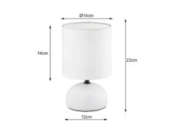 Reality Leuchten Keramik Tischleuchte LUCI Weiß Runder Stofflampenschirm In Weiß Ø14cm 12 Reality Leuchten Keramik Tischleuchte LUCI Weiß Runder Stofflampenschirm In Weiß Ø14cm -Lamp Geschaft keramik tischleuchte luci weiss runder stofflampen 4