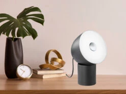 Wofi Kleine LED Tischleuchte LEE Schwarz / Weiß, Höhe 25cm