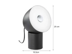 Wofi Kleine LED Tischleuchte LEE Schwarz / Weiß, Höhe 25cm -Lamp Geschaft kleine led tischleuchte lee schwarz weiss hoehe 25 3