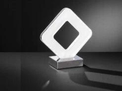 Wofi Kleine LED Tischleuchte PORI Silber Chrom, Höhe 20,5cm