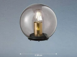 MeineWunschleuchte Kleine LED Tischleuchte Rauchglas Schwarz Mit Messing - Kugel Ø 20cm 8 MeineWunschleuchte Kleine LED Tischleuchte Rauchglas Schwarz Mit Messing - Kugel Ø 20cm -Lamp Geschaft kleine led tischleuchte rauchglas schwarz mit mess 3