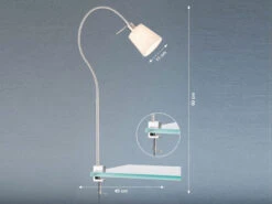 Fischer & Honsel Klemmlampe JAM Mit Leinen Lampenschirm Beige & Schwanenhals -Lamp Geschaft klemmlampe jam mit leinen lampenschirm beige schwa 2