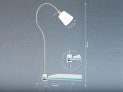 Fischer & Honsel Klemmlampe JAM Mit Leinen Lampenschirm Weiß & Schwanenhals -Lamp Geschaft klemmlampe jam mit leinen lampenschirm weiss schwa 2